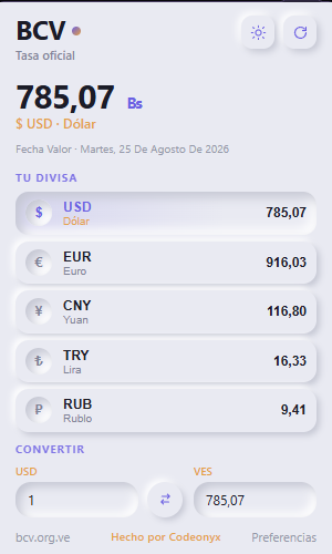Tasa BCV tema claro